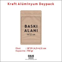 18x29 cm Kraft Alüminyum Doypack