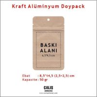 8,5x14,5 cm Kraft Alüminyum Doypack