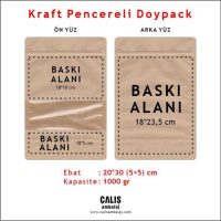 20x30 cm Kraft Pencereli Doypack
