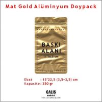 13x22,5 cm Mat Gold Alüminyum Doypack