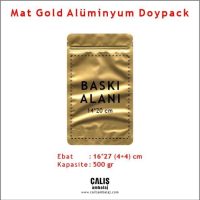 16x27 cm Mat Gold Alüminyum Doypack
