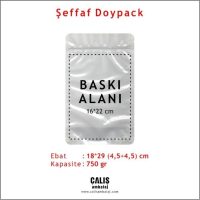 18x29 cm Şeffaf Doypack