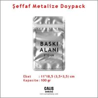 11x18,5 cm Şeffaf Metalize Doypack