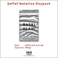 18x29 cm Şeffaf Metalize Doypack
