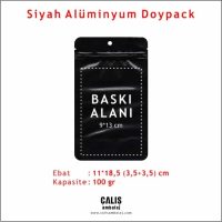 11x18,5 cm Siyah Alüminyum Doypack