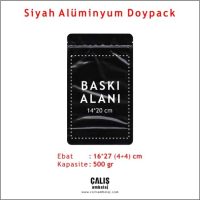 16x27 cm Siyah Alüminyum Doypack