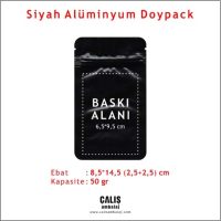 8,5x14,5 cm Siyah Alüminyum Doypack