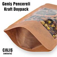 Geniş Pencereli Kraft Doypack Ambalaj