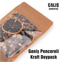 Geniş Pencereli Kraft Doypack Ambalaj