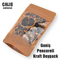 Geniş Pencereli Kraft Doypack Ambalaj