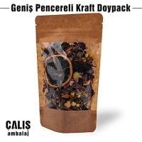 Geniş Pencereli Kraft Doypack Ambalaj