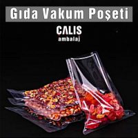 Kuruyemiş ve çerez paketlemede kullanılan şeffaf gıda vakum torbası.