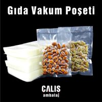 Kuruyemiş paketlemesinde kullanılan üç tarafı kaynaklı gıda vakum poşetleri.