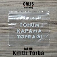 TOHUM KAPAMA TOPRAĞI için üretilen baskılı pe kilitli torba.