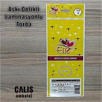 Meksika şapka askı delikli "Esse KÜLOTLU ÇOCUK ÇORABI" baskılı laminasyonlu poşet. Torba üzerinde 3 renk baskı var.