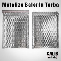 İki adet bantlı metalize balonlu torba.