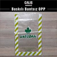 EUROFARM baskılı bantsız OPP torba. Şeffaf ambalaj üzerinde 3 renk baskı mevcut.