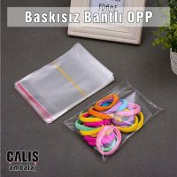 Baskısız bantlı OPP torba örnekleri. Torbanın birisi ile toka paketlenmiştir.