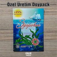 Здоровье markalı üç tarafı kaynaklı deniz yosunu paketi. Yelkenli gemi ve su altı bitkileri ile süslenmiş, %25 ekstra ürün içeren.