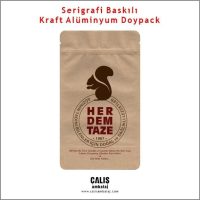 Serigrafi baskılı kraft alüminyum doypack